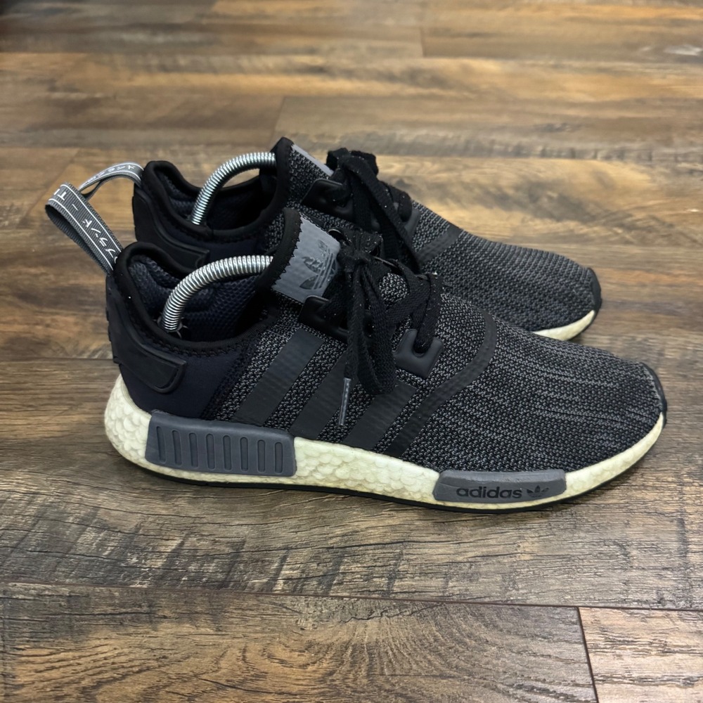 Adidas NMD R1 Black Gray Boost Sneakers Running Shoes Mens 10.5 B79758